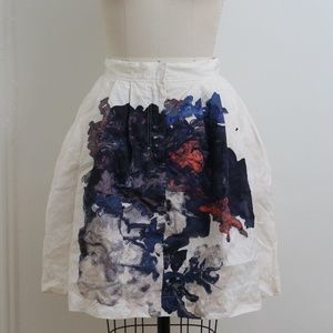 Cacharel painted off white pleated skirt size 8